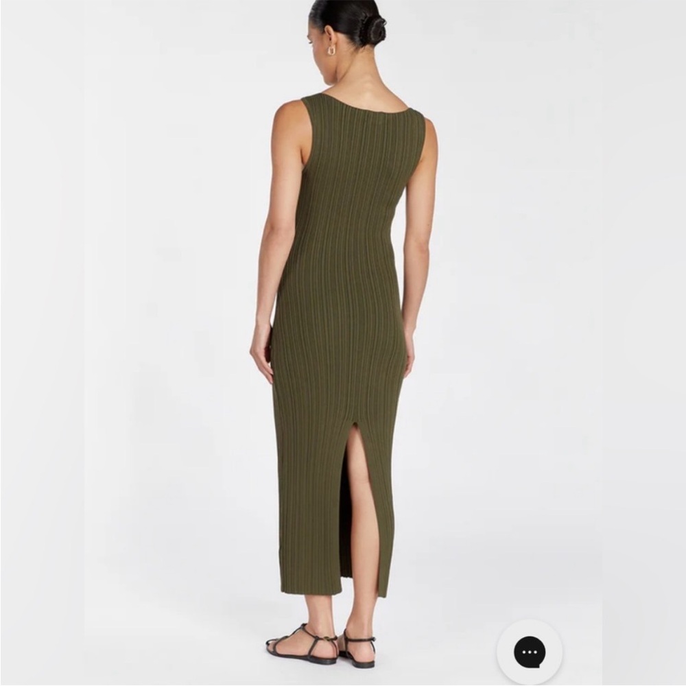 NWT Quince Cotton Cashmere Ribbed Sleeveless Midi Dress, Size S